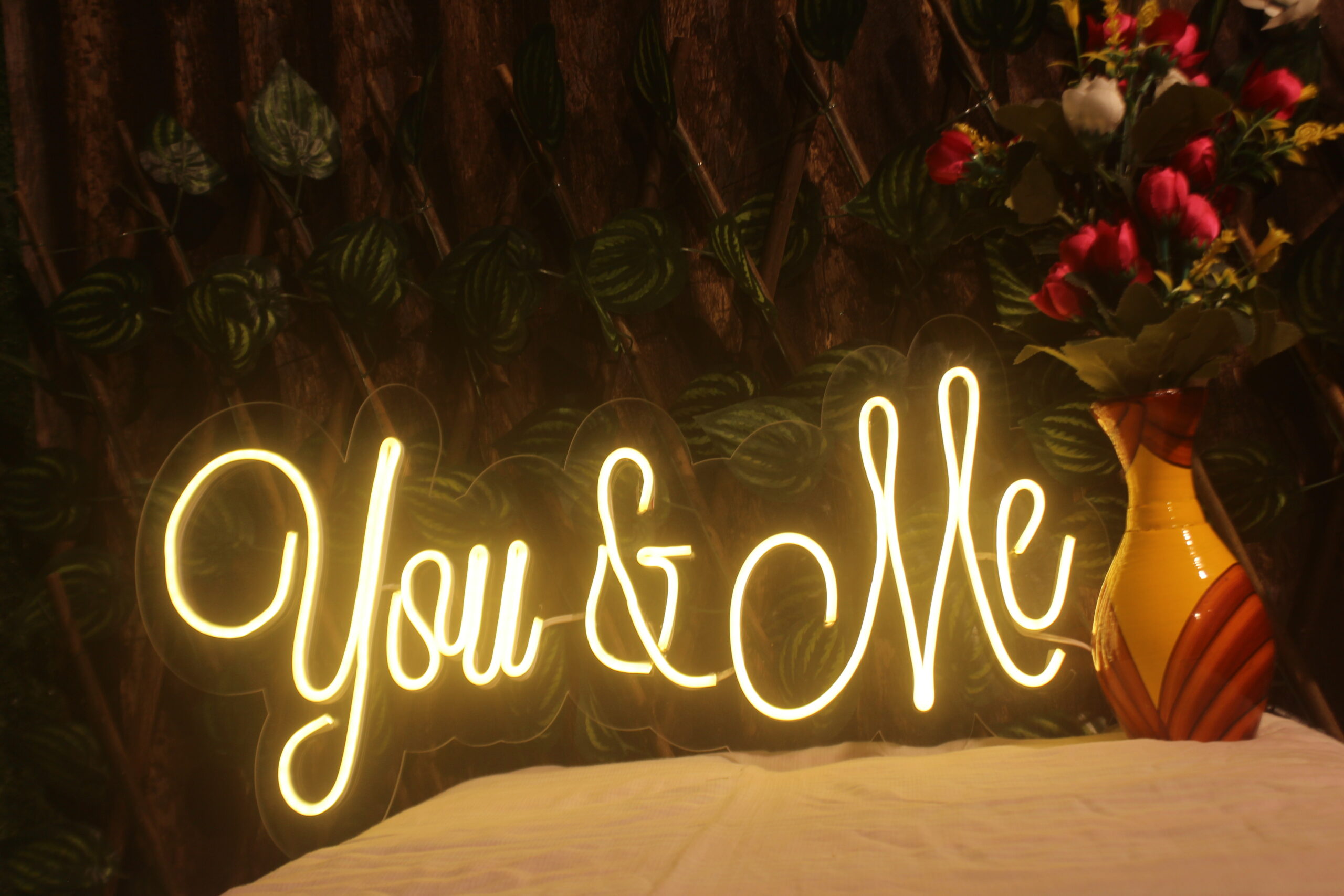 Adorable Bright “You & Me” LED Light outlet Sign Wall Decoration