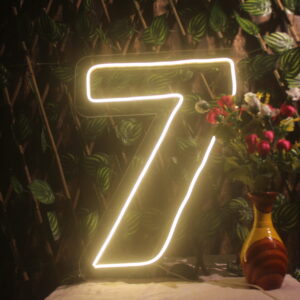 7 number neon sign