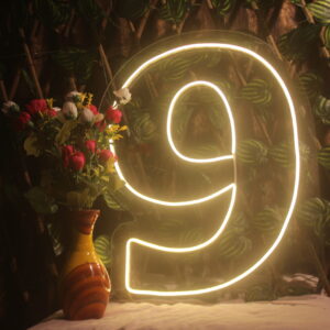 9 number neon sign