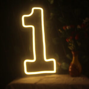 1 number neon sign