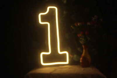 1 number neon sign