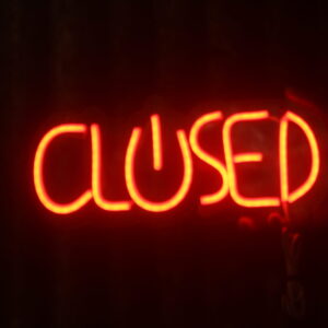 close neon sign